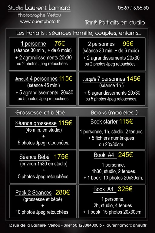 Tarif photographe Vertou