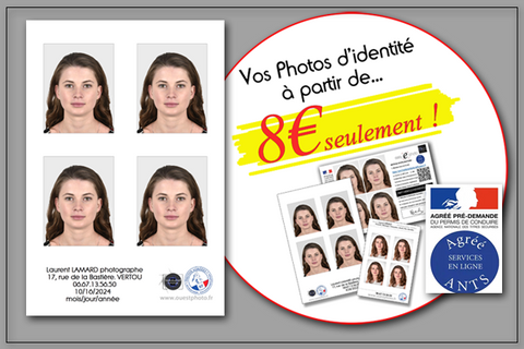 Photographe identité Vertou Photographe identité Vertou 8€